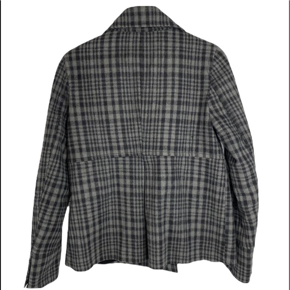 Old Navy Grey Black Plaid Peacoat Size S - Picture 2 of 11
